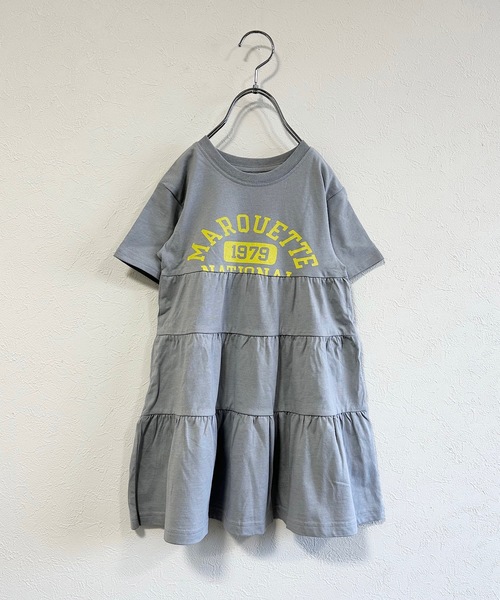 Life Support Products（ライフサポートプロダクツ）の「コットンUSA半袖ティアードワンピース(90～150cm)（ワンピース・キッズ・ライトグレー/グリーン/ブルー・110/100/140/120/130/150/90）」の7枚目の写真