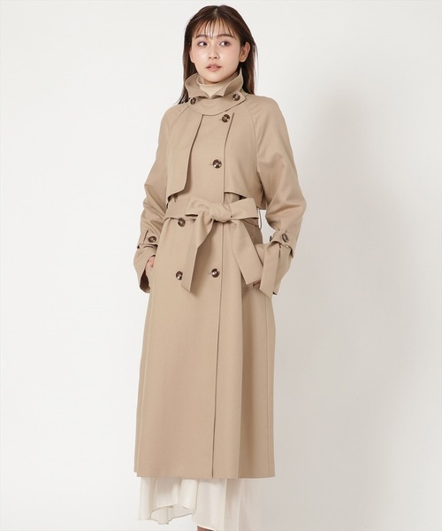 REDYAZEL（レディアゼル）の「スタンドカラートレンチコート（トレンチコート・レディース・サックスブルー/ネイビー/ベージュ・SMALL/MEDIUM）」の6枚目の写真