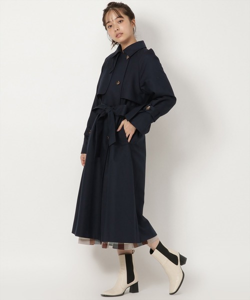REDYAZEL（レディアゼル）の「スタンドカラートレンチコート（トレンチコート・レディース・サックスブルー/ネイビー/ベージュ・SMALL/MEDIUM）」の14枚目の写真