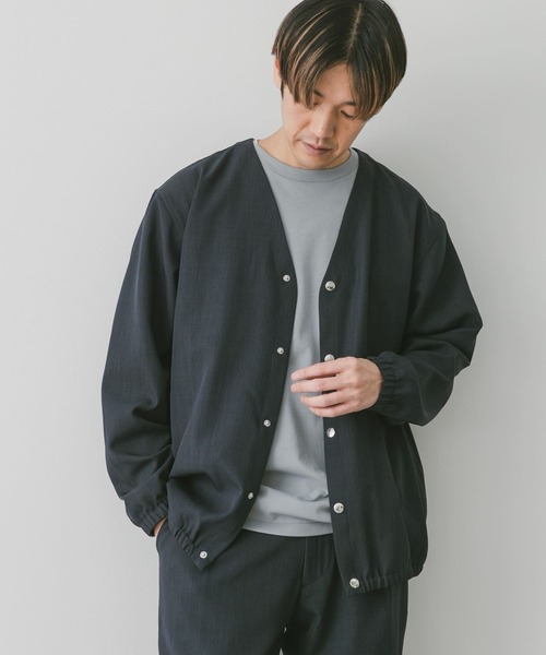 URBAN RESEARCH DOORS（アーバンリサーチドアーズ）の「『セットアップ対応』『吸水速乾』セオアルファノーカラージャケット（ブルゾン・メンズ・ブラック/モカ/ネイビー・MEDIUM/LARGE）」の3枚目の写真