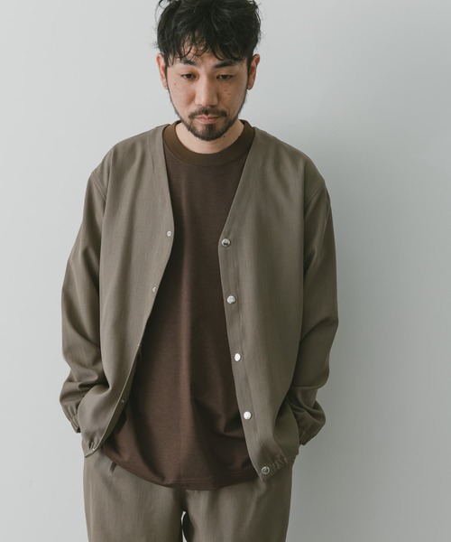 URBAN RESEARCH DOORS（アーバンリサーチドアーズ）の「『セットアップ対応』『吸水速乾』セオアルファノーカラージャケット（ブルゾン・メンズ・ブラック/モカ/ネイビー・MEDIUM/LARGE）」の6枚目の写真