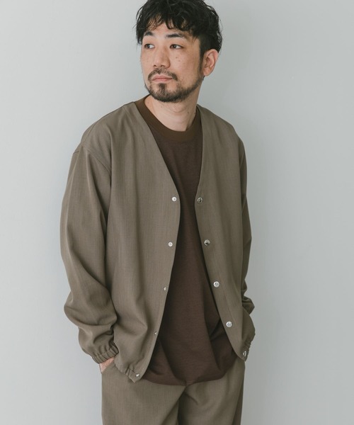 URBAN RESEARCH DOORS（アーバンリサーチドアーズ）の「『セットアップ対応』『吸水速乾』セオアルファノーカラージャケット（ブルゾン・メンズ・ブラック/モカ/ネイビー・MEDIUM/LARGE）」の7枚目の写真