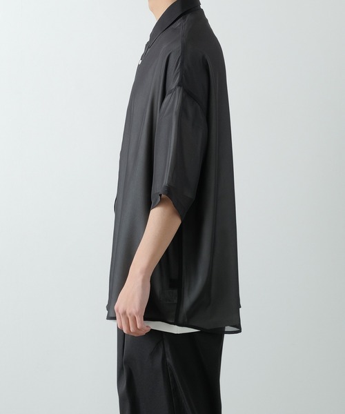 NULL(ヌル)の「【NULL】半袖 シアーシャツ(シャツ/ブラウス・メンズ・ブラック/サックスブルー/ホワイト/ブルーグリーン・FREE)」の11枚目の写真