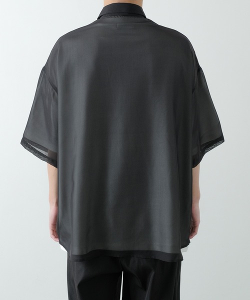 NULL(ヌル)の「【NULL】半袖 シアーシャツ(シャツ/ブラウス・メンズ・ブラック/サックスブルー/ホワイト/ブルーグリーン・FREE)」の9枚目の写真