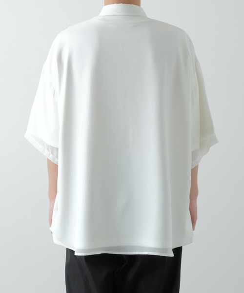 NULL(ヌル)の「【NULL】半袖 シアーシャツ(シャツ/ブラウス・メンズ・ブラック/サックスブルー/ホワイト/ブルーグリーン・FREE)」の15枚目の写真