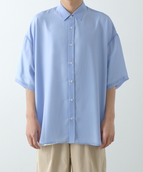 NULL(ヌル)の「【NULL】半袖 シアーシャツ(シャツ/ブラウス・メンズ・ブラック/サックスブルー/ホワイト/ブルーグリーン・FREE)」の17枚目の写真