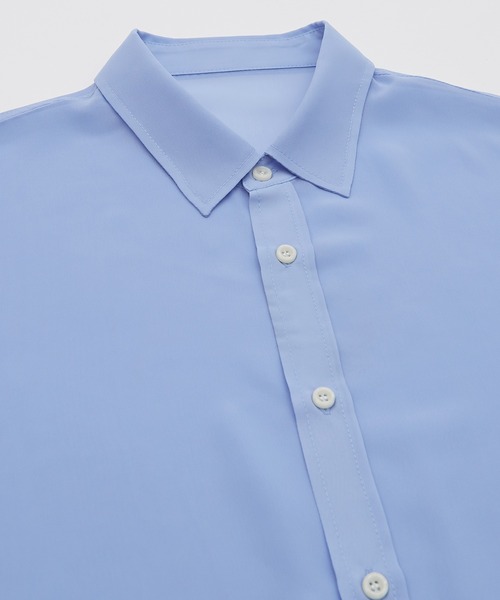 NULL(ヌル)の「【NULL】半袖 シアーシャツ(シャツ/ブラウス・メンズ・ブラック/サックスブルー/ホワイト/ブルーグリーン・FREE)」の10枚目の写真