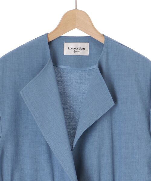 le.coeur blanc（ルクールブラン）の「オックスフォードドロストノーカラーコート（ノーカラーコート・レディース・ブルー/ライトグリーン/グレイッシュベージュ・38）」の12枚目の写真