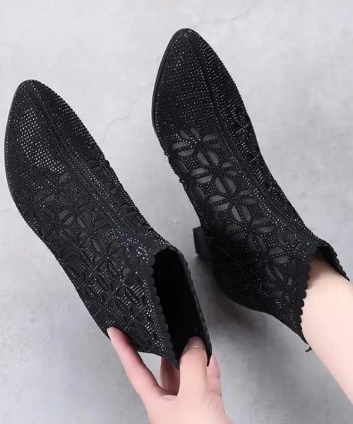 Burner(バーナー)の「【OKUOKU 0909】シースルーデザイン ショートブーツ oku-shoes-682175898014-565 U(ブーツ・レディース・ホワイト/ブラック・35/39/38/36/37/40)」の4枚目の写真