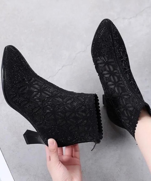 Burner(バーナー)の「【OKUOKU 0909】シースルーデザイン ショートブーツ oku-shoes-682175898014-565 U(ブーツ・レディース・ホワイト/ブラック・35/39/38/36/37/40)」の5枚目の写真