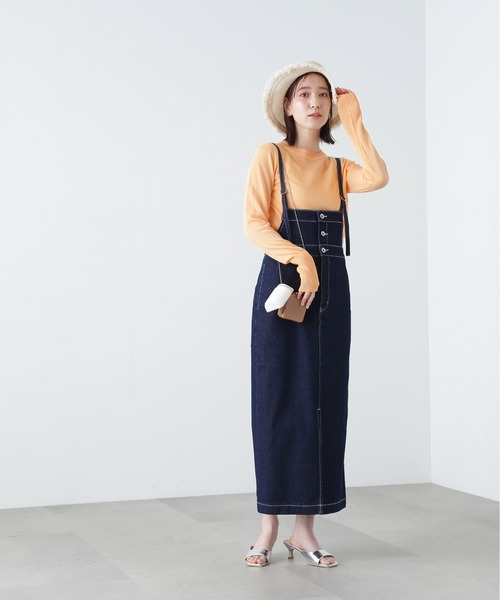 N.(N. Natural Beauty Basic)(エヌエヌナチュラルビューティーベーシック)の「◆タイトサロペットスカート(デニムスカート・レディース・オフホワイト/ワンウォッシュ・MEDIUM)」の11枚目の写真