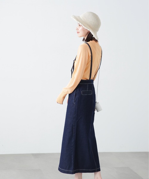 N.(N. Natural Beauty Basic)(エヌエヌナチュラルビューティーベーシック)の「◆タイトサロペットスカート(デニムスカート・レディース・オフホワイト/ワンウォッシュ・MEDIUM)」の16枚目の写真