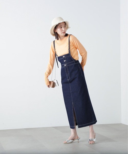 N.(N. Natural Beauty Basic)(エヌエヌナチュラルビューティーベーシック)の「◆タイトサロペットスカート(デニムスカート・レディース・オフホワイト/ワンウォッシュ・MEDIUM)」の13枚目の写真