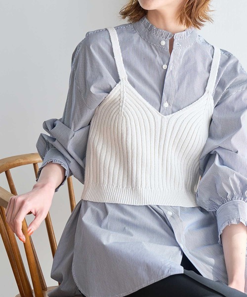 ROPE' PICNIC(ロペピクニック)の「ニットビスチェ(ベスト・レディース・ブラック/キナリ・38)」の1枚目の写真