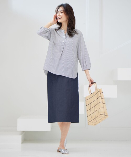 J.PRESS(ジェイプレス)の「【WEB限定・A4サイズ収納可】 マダガスカルラフィア トート バッグ(トートバッグ・レディース・ブルー系1/ブラウン系3/ブラック系2/ベージュ系2・F)」の9枚目の写真