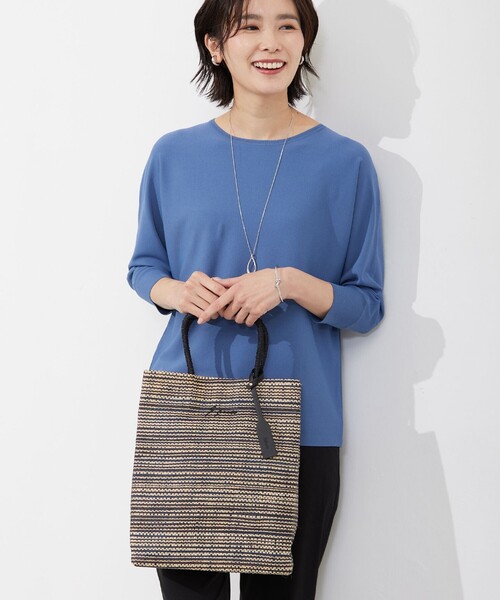 J.PRESS(ジェイプレス)の「【WEB限定・A4サイズ収納可】 マダガスカルラフィア トート バッグ(トートバッグ・レディース・ブルー系1/ブラウン系3/ブラック系2/ベージュ系2・F)」の11枚目の写真