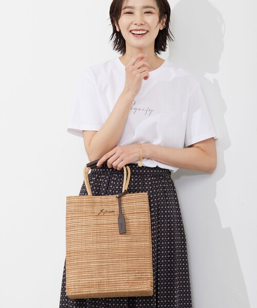 J.PRESS(ジェイプレス)の「【WEB限定・A4サイズ収納可】 マダガスカルラフィア トート バッグ(トートバッグ・レディース・ブルー系1/ブラウン系3/ブラック系2/ベージュ系2・F)」の12枚目の写真
