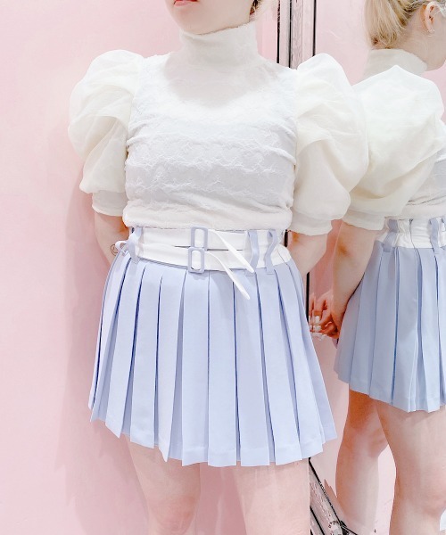 lilLilly（リルリリー）の「オーガンジーパフトップス（Tシャツ/カットソー・レディース・ブラック/ピンク/アイボリー・FREE）」の13枚目の写真