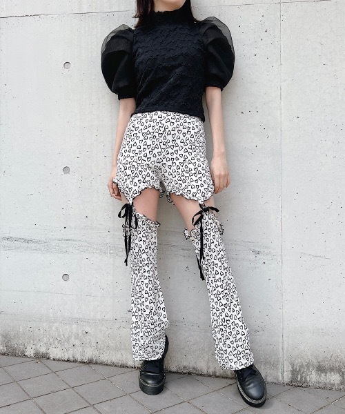 lilLilly（リルリリー）の「オーガンジーパフトップス（Tシャツ/カットソー・レディース・ブラック/ピンク/アイボリー・FREE）」の16枚目の写真