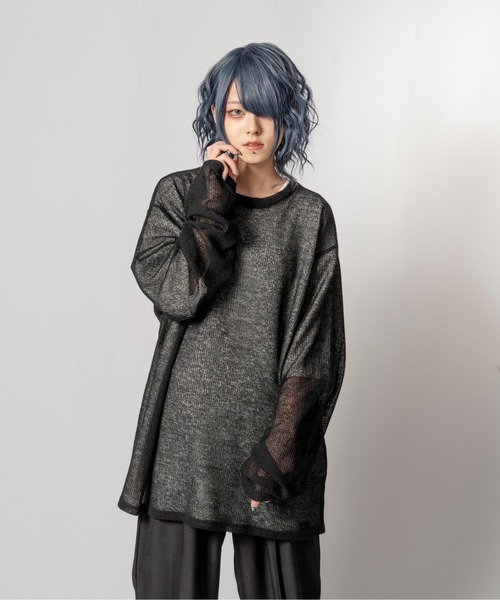 R/X（ロックス）の「シアーニット/ユニセックス対応（ニット/セーター・メンズ・ブラック/ベージュ・FREE）」の5枚目の写真