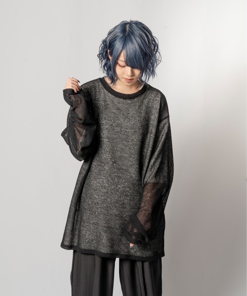 R/X（ロックス）の「シアーニット/ユニセックス対応（ニット/セーター・メンズ・ブラック/ベージュ・FREE）」の6枚目の写真