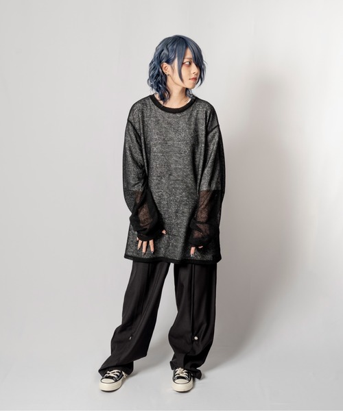 R/X（ロックス）の「シアーニット/ユニセックス対応（ニット/セーター・メンズ・ブラック/ベージュ・FREE）」の11枚目の写真