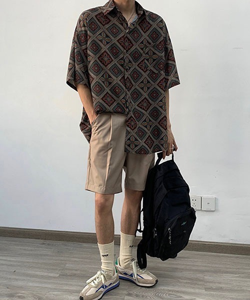 WESTBOY（ウエストボーイ）の「ルーズシルエットハーフスリーブプリントシャツWOK23S2TP05【WB ORIGINALS】（シャツ/ブラウス・メンズ・ブラウン・L/M/XL）」の10枚目の写真