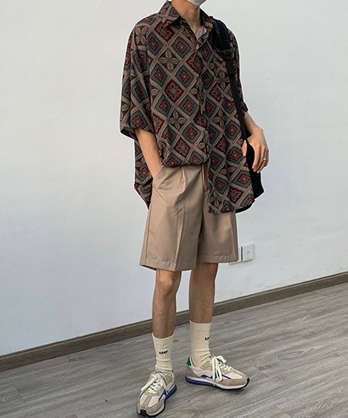 WESTBOY（ウエストボーイ）の「ルーズシルエットハーフスリーブプリントシャツWOK23S2TP05【WB ORIGINALS】（シャツ/ブラウス・メンズ・ブラウン・L/M/XL）」の11枚目の写真