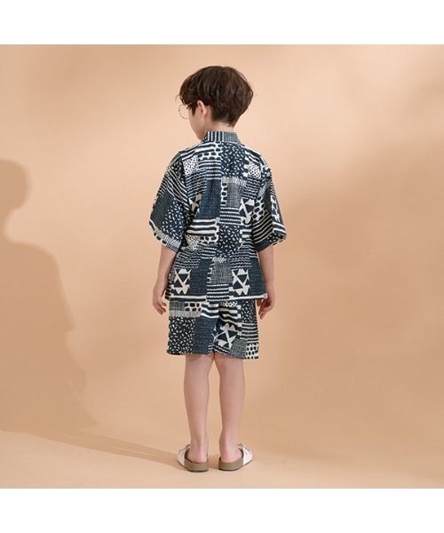 b・ROOM（ビールーム）の「モダン柄デザイン甚平（浴衣・キッズ・ネイビー/ブルー・100cm/110cm/120cm/130cm）」の14枚目の写真