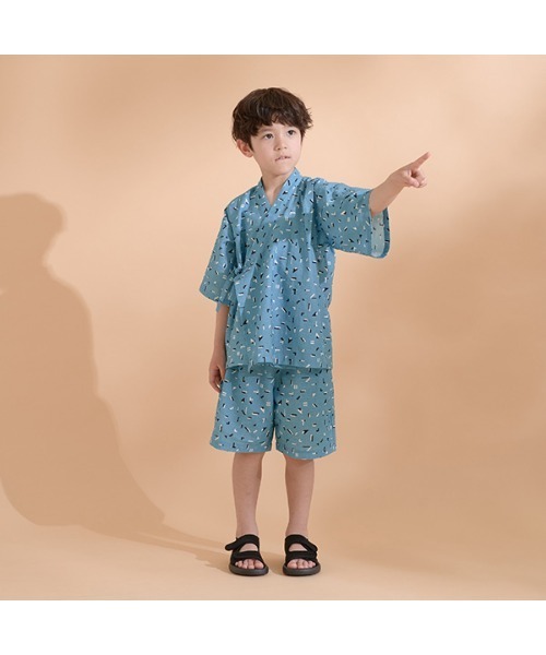 b・ROOM（ビールーム）の「モダン柄デザイン甚平（浴衣・キッズ・ネイビー/ブルー・100cm/110cm/120cm/130cm）」の11枚目の写真