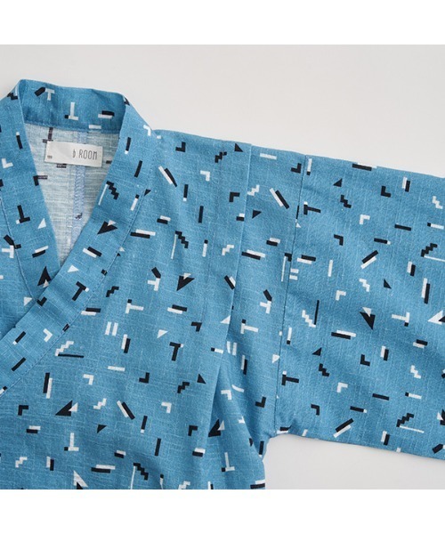 b・ROOM（ビールーム）の「モダン柄デザイン甚平（浴衣・キッズ・ネイビー/ブルー・100cm/110cm/120cm/130cm）」の6枚目の写真