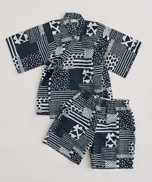 b・ROOM（ビールーム）の「モダン柄デザイン甚平（浴衣・キッズ・ネイビー/ブルー・100cm/110cm/120cm/130cm）」の18枚目の写真