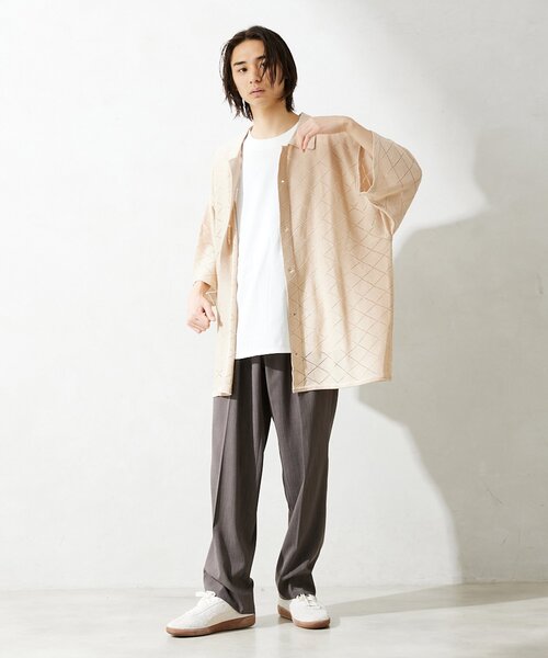 JOURNAL STANDARD relume（ジャーナルスタンダード　レリューム）の「Lattice サマーニットポロシャツ（ニット/セーター・メンズ・ブラック/ベージュ/グリーン・MEDIUM/LARGE）」の16枚目の写真