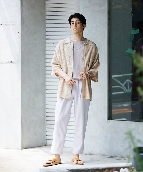 JOURNAL STANDARD relume（ジャーナルスタンダード　レリューム）の「Lattice サマーニットポロシャツ（ニット/セーター・メンズ・ブラック/ベージュ/グリーン・MEDIUM/LARGE）」の17枚目の写真