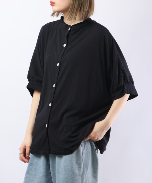 Arinomama(アリノママ)の「Arinomama 綿テンセルコクーンブラウス 半袖(シャツ/ブラウス・レディース・ピーコックグリーン系/クリアブルー/ブラック/ホワイト・FREE)」の16枚目の写真