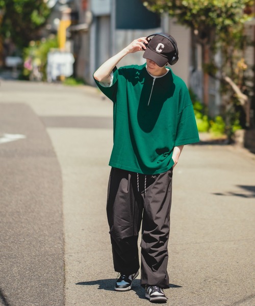 NULL(ヌル)の「【NULL】ニット素材 半袖 ハーフジップ ポロシャツ(ポロシャツ・メンズ・ホワイト/ブラック/グリーン・MEDIUM/LARGE)」の12枚目の写真