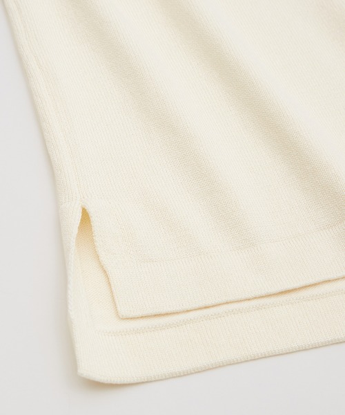 NULL(ヌル)の「【NULL】ニット素材 半袖 ハーフジップ ポロシャツ(ポロシャツ・メンズ・ホワイト/ブラック/グリーン・MEDIUM/LARGE)」の4枚目の写真