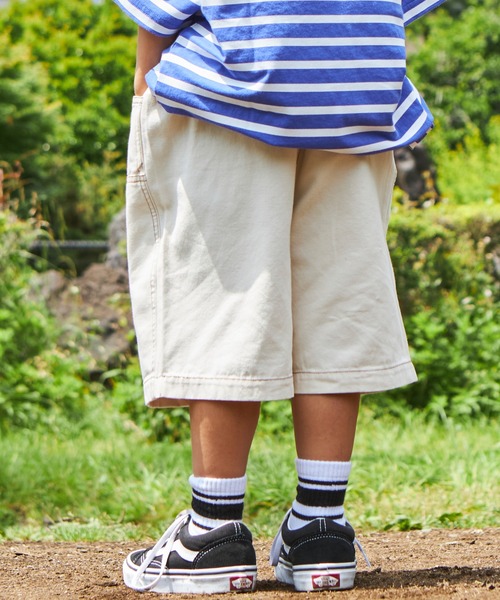 PAIRMANON STREET（ペアマノンストリート）の「【PAIRMANON STREET】ピグメント加工カラーダック地ダブルニーワークショートパンツ（その他パンツ・キッズ・ピンク/ブラック/オフホワイト/カーキ/ブラウン・150/90/110/140/100/130/120）」の6枚目の写真