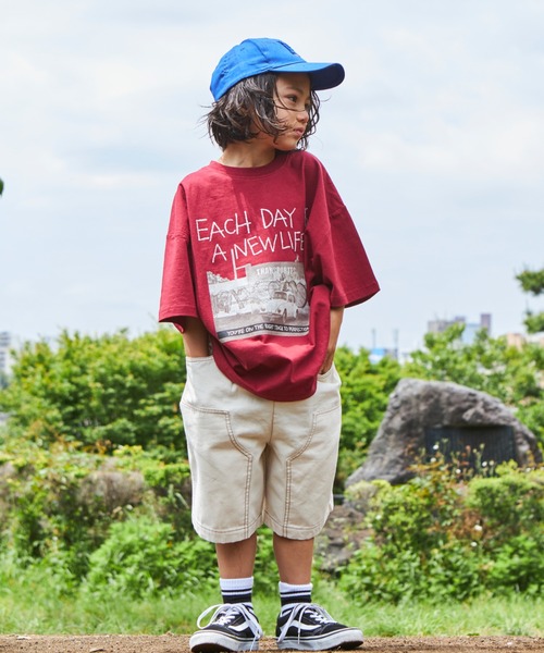 PAIRMANON STREET（ペアマノンストリート）の「【PAIRMANON STREET】ピグメント加工カラーダック地ダブルニーワークショートパンツ（その他パンツ・キッズ・ピンク/ブラック/オフホワイト/カーキ/ブラウン・150/90/110/140/100/130/120）」の7枚目の写真