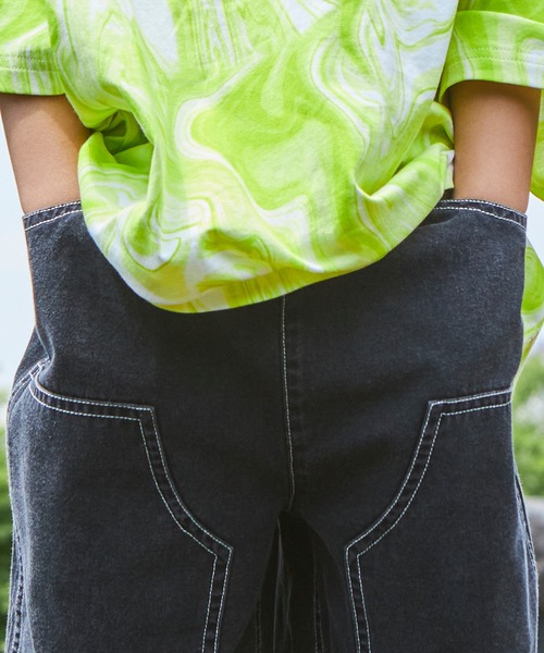 PAIRMANON STREET（ペアマノンストリート）の「【PAIRMANON STREET】ピグメント加工カラーダック地ダブルニーワークショートパンツ（その他パンツ・キッズ・ピンク/ブラック/オフホワイト/カーキ/ブラウン・150/90/110/140/100/130/120）」の8枚目の写真