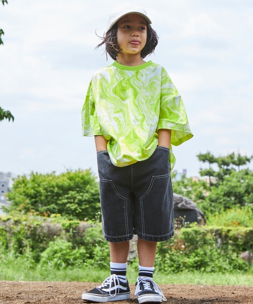 PAIRMANON STREET（ペアマノンストリート）の「【PAIRMANON STREET】ピグメント加工カラーダック地ダブルニーワークショートパンツ（その他パンツ・キッズ・ピンク/ブラック/オフホワイト/カーキ/ブラウン・150/90/110/140/100/130/120）」の9枚目の写真