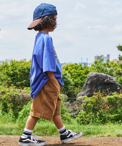 PAIRMANON STREET（ペアマノンストリート）の「【PAIRMANON STREET】ピグメント加工カラーダック地ダブルニーワークショートパンツ（その他パンツ・キッズ・ピンク/ブラック/オフホワイト/カーキ/ブラウン・150/90/110/140/100/130/120）」の11枚目の写真