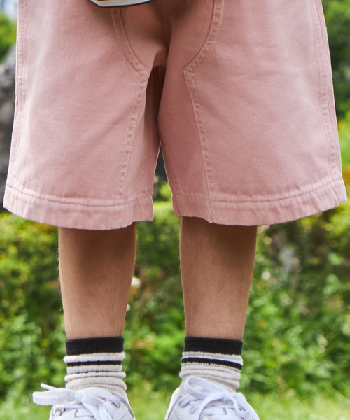 PAIRMANON STREET（ペアマノンストリート）の「【PAIRMANON STREET】ピグメント加工カラーダック地ダブルニーワークショートパンツ（その他パンツ・キッズ・ピンク/ブラック/オフホワイト/カーキ/ブラウン・150/90/110/140/100/130/120）」の14枚目の写真