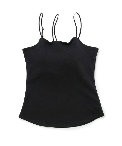 VIS（ビス）の「【洗える】アシンメトリークロスストラップキャミソール（キャミソール・レディース・ホワイト/ダークブラウン/グリーン系その他/ブラック・FREE）」の6枚目の写真