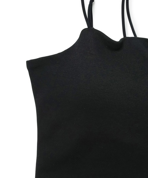 VIS（ビス）の「【洗える】アシンメトリークロスストラップキャミソール（キャミソール・レディース・ホワイト/ダークブラウン/グリーン系その他/ブラック・FREE）」の9枚目の写真