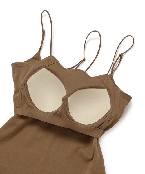 VIS（ビス）の「【洗える】アシンメトリークロスストラップキャミソール（キャミソール・レディース・ホワイト/ダークブラウン/グリーン系その他/ブラック・FREE）」の14枚目の写真