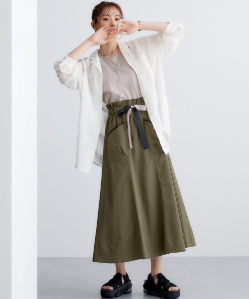 miclat（ミクラ）の「大きいサイズ　ミリタリー風スカート　miclat（スカート・レディース・カーキ/モカ・L/LL/3L/4L/5L）」の3枚目の写真