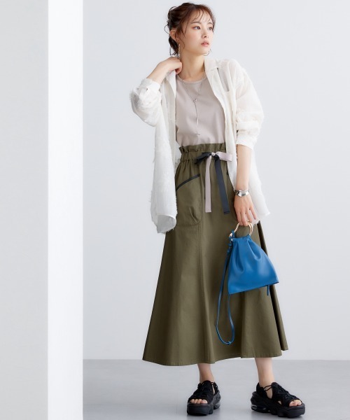 miclat（ミクラ）の「大きいサイズ　ミリタリー風スカート　miclat（スカート・レディース・カーキ/モカ・L/LL/3L/4L/5L）」の17枚目の写真