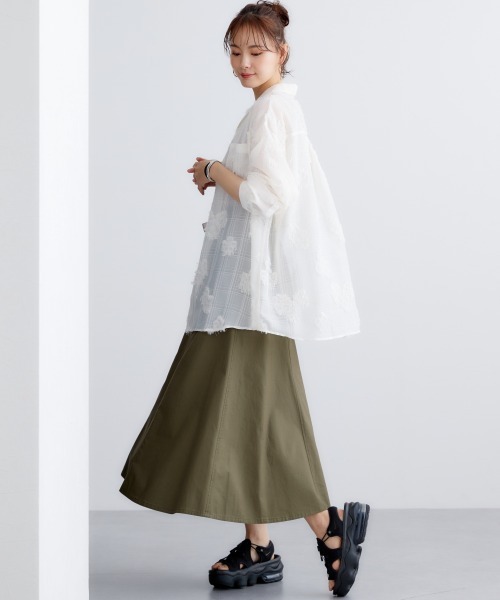 miclat（ミクラ）の「大きいサイズ　ミリタリー風スカート　miclat（スカート・レディース・カーキ/モカ・L/LL/3L/4L/5L）」の7枚目の写真