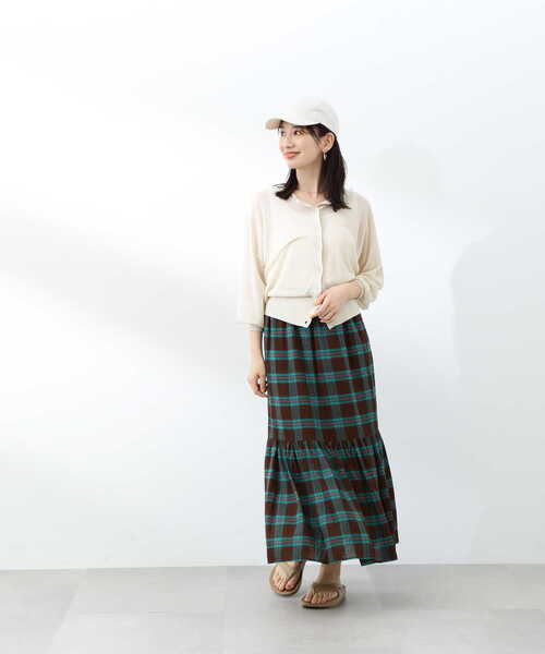N.(N. Natural Beauty Basic)(エヌエヌナチュラルビューティーベーシック)の「【S Size Line】◆ティアードチェックスカート(スカート・レディース・ブラウン系その他/パープル系その他/ブルー系その他・SMALL/MEDIUM)」の12枚目の写真